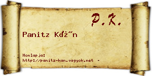 Panitz Kán névjegykártya